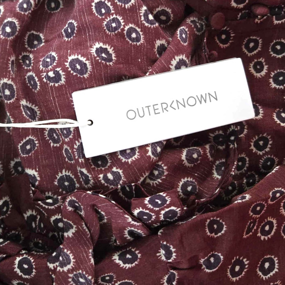 Outerknown Organic Cotton Stardust Long Sleeve Midi Dress Size S NWT Belted - Picture 4 of 6